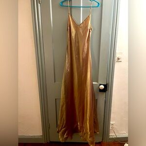 Vintage British designer iridescent backless evening dress size 8/ medium
